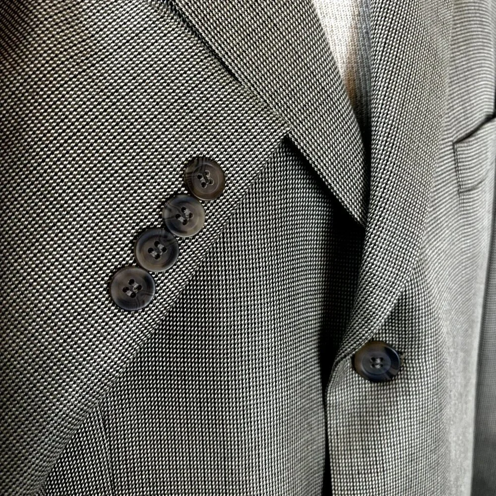 Andrew Fezza Men's Flannel Sport Coat Blazer Size‎ 43R Silk Wool Tan Suit Jacket